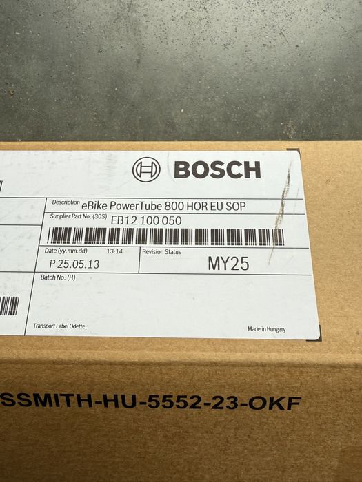 Nowa Bateria Bosch PowerTube 800 Wh Pozioma