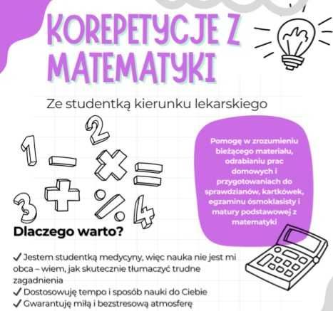 Korepetycje z matematyki - szkoła podstawowa i liceum