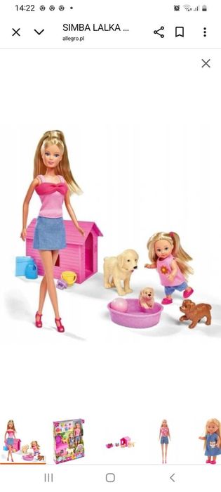 Simba Zestaw lalka barbie z pieskami + akcesoria