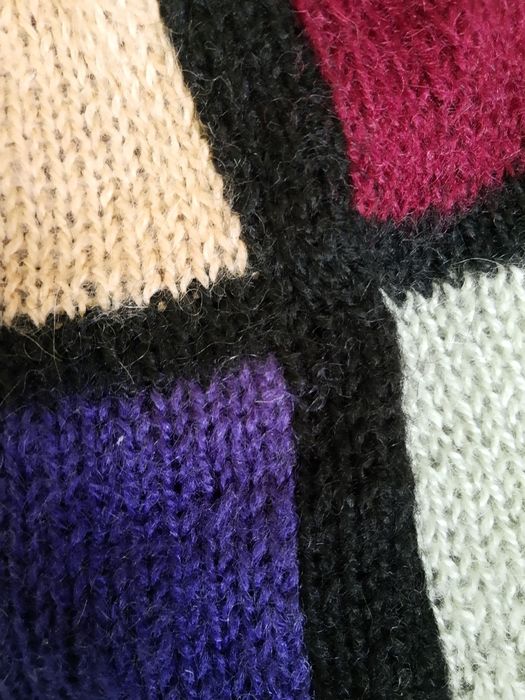 Sweterek kardigan handmade wełna one size vintage