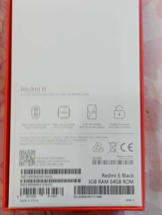 Xiaomi Redmi 6 3/64 BlackТелефон редмі 6 3/64 як новий повний комплект