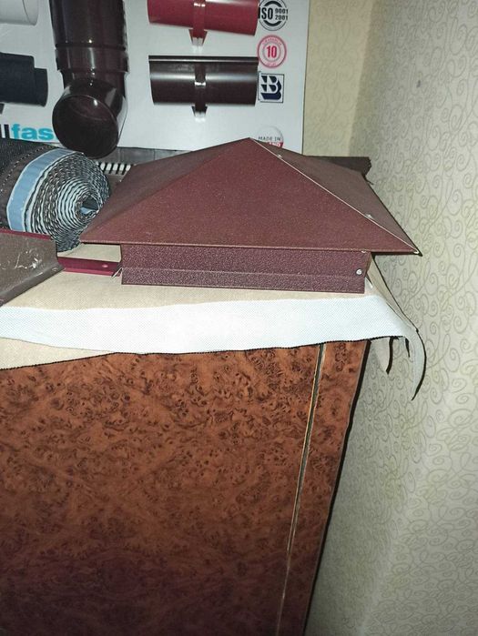 Паркан (Профіль, Штахети, Ранчо), Кришки на стовбці, Парапети на бетон, фото 4