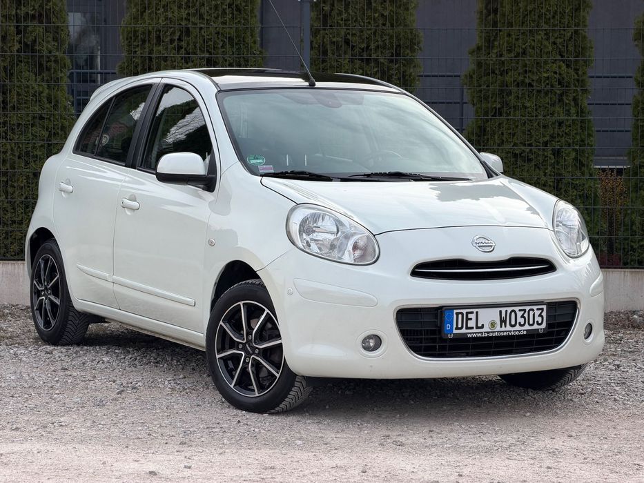 Nissan Micra K13 1.2 80KM 2011r Biała Perła! • Navi • Panorama