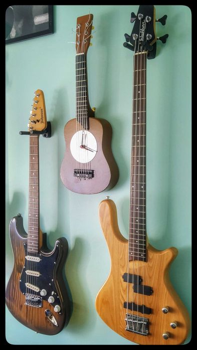 Guitarra relógio para decoração