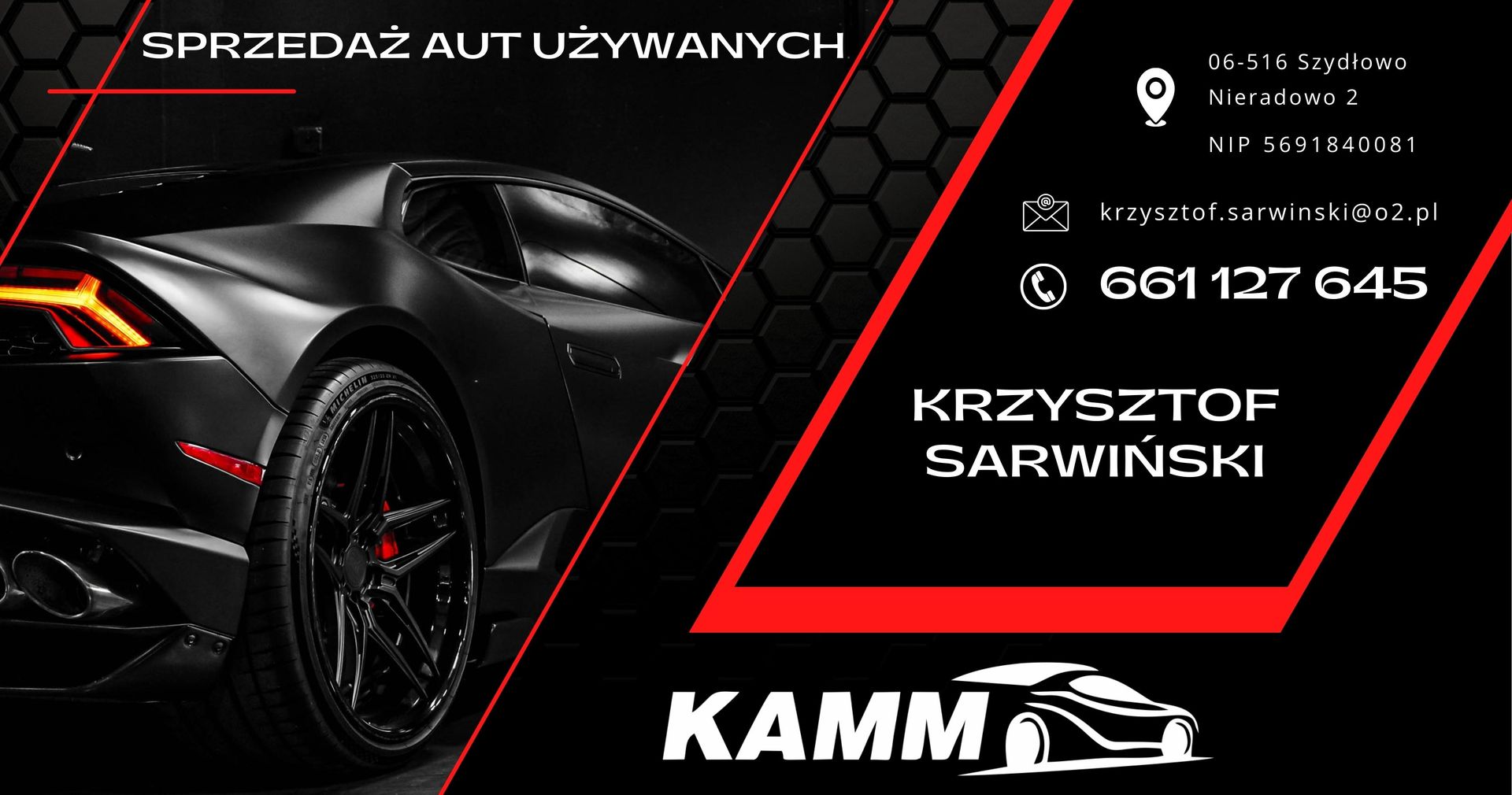  KAMM KRZYSZTOF SARWIŃSKI Salon Aut Używanych top banner