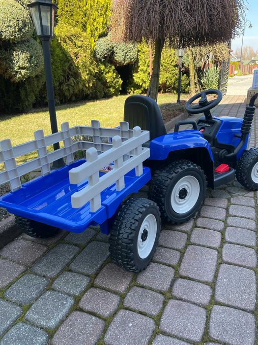 Traktor na akumulator z Przyczepką Pilot 137cm 12V Miękkie koła EVA