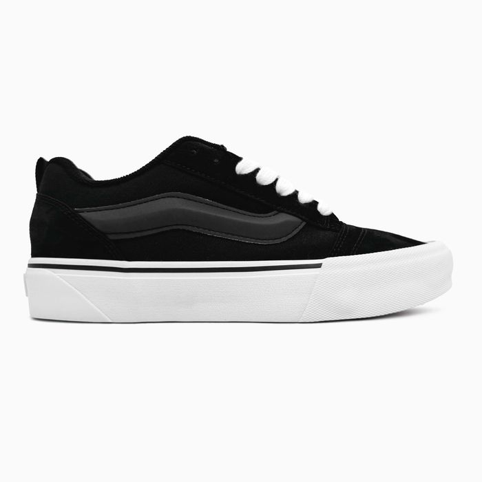 Кеди Vans Knu Skool Black White | Чорні дуті кеди 36-45