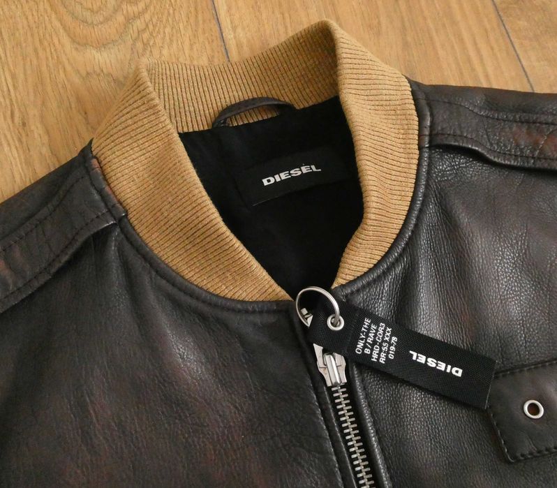 Kurtka skórzana męska DIESEL skóra PILOTKA lotnicza AVIATOR L