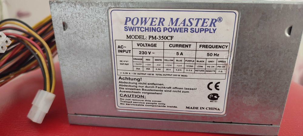 Блок питания Power Master PM-350CF 350W 80FAN на 350 Вт на запчасти