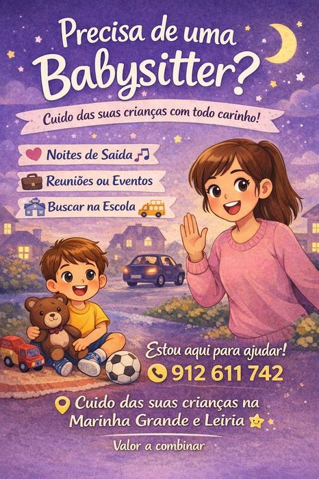 Babysitter zona Marinha Grande e Leiria
