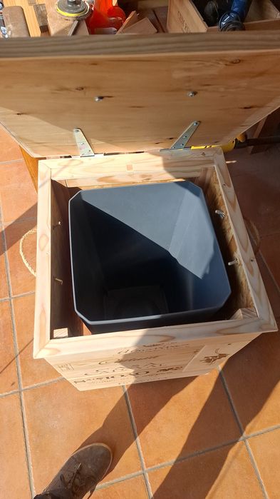 Balde do lixo/carvão caixas vinho