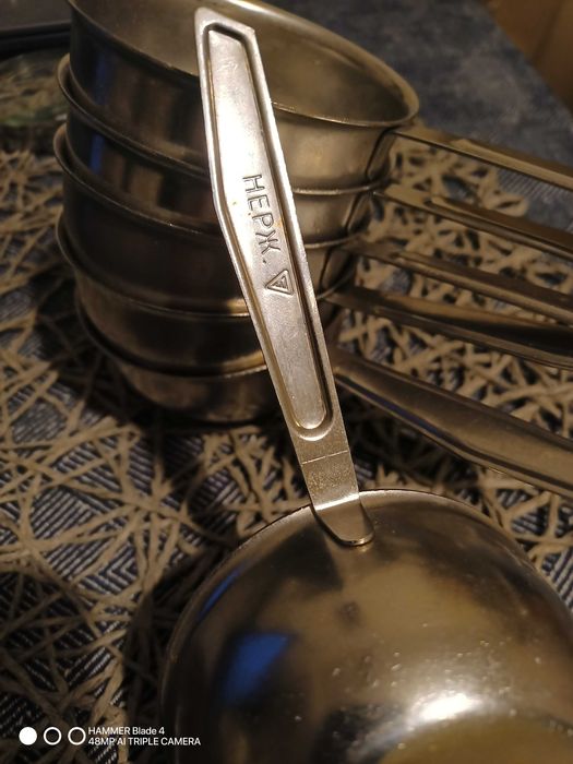 Małe rondelki kokilki stal nierdzewna PRL