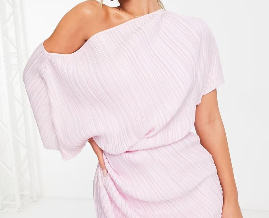 Sukienka plisowana ASOS MIDI liliowa 38