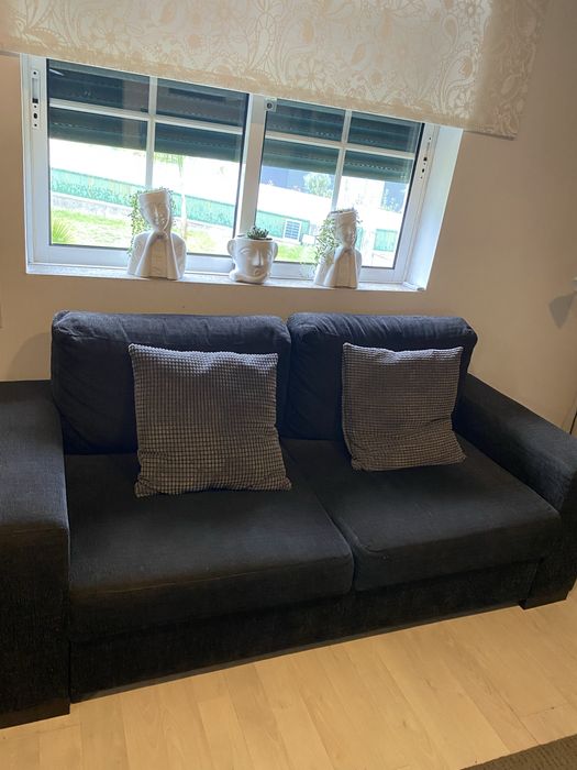 Sofa como novo cinza escuro tres ligares