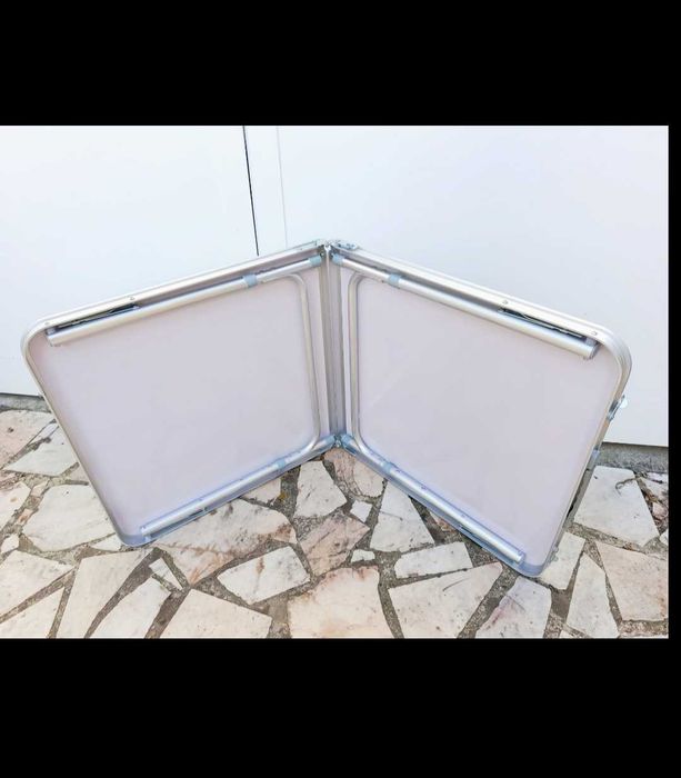 Mesa de Campismo/Pátio/Feiras, dobrável ajustável 120x60 cm