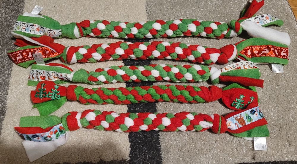 Świąteczny szarpak zabawka dla psa duży 60 cm
