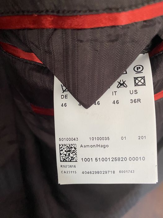 HUGO BOSS Aamon hago 46 marynarka wełna czekoladowy brąz