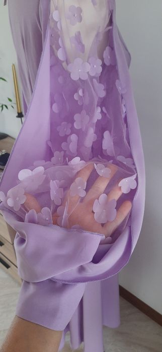 Sukienka długa balowa lilowa