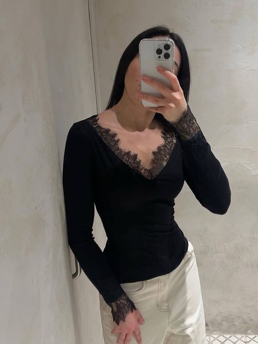 Кофточки з мереживом лонг с кружевом