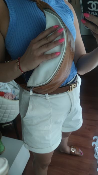 Nerka torebka skóra camel biały, brąz biała lv