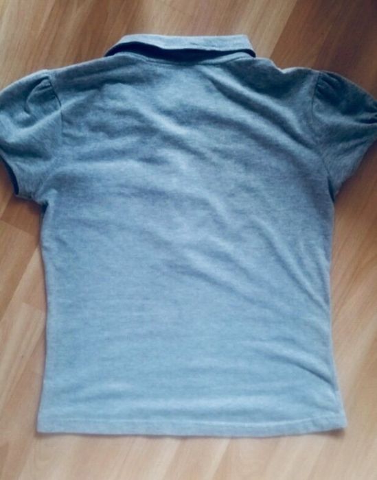 Koszuka polo z bufkami jasnopopielata
