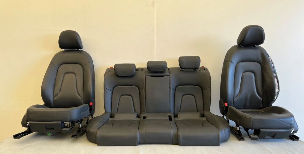 Fotele Kanapa Czarna Skóra Grzanie AUDI A4 B8 Kombi LIFT -2015r