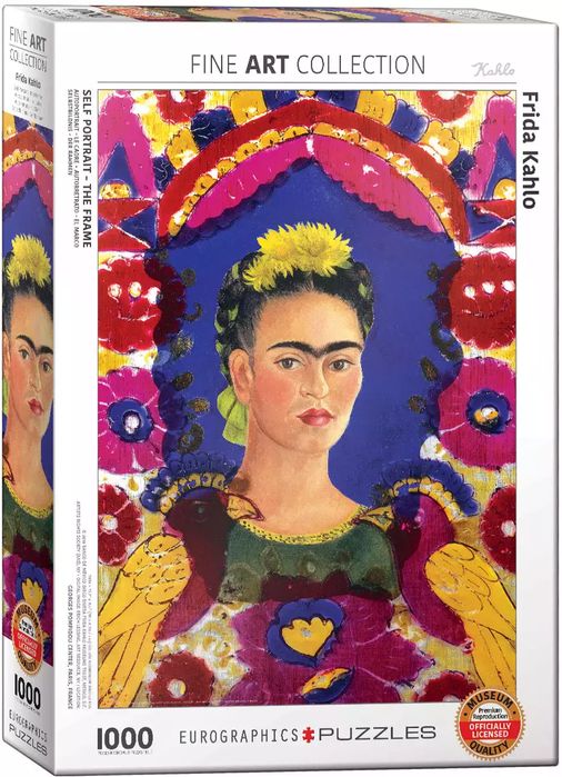 Puzzle 1000 elementów. Portret Fridy Kahlo z ptakami, Frida Kahlo. Eurographics. Nowy Produkt