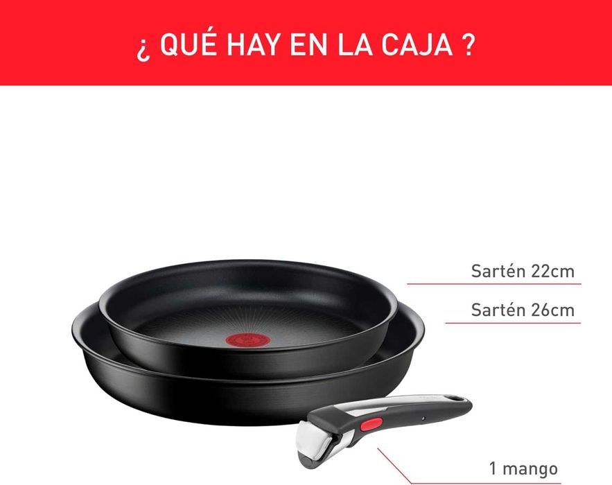 Trem de Cozinha Tefal Ingenio (2Frigideiras + 1 pega)