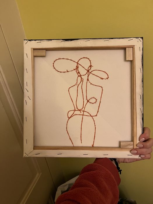 Quadro mulher pensativa