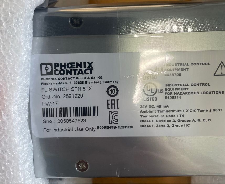 Phoenix Contact Ethernet Switch industrial FL SFN 8TX