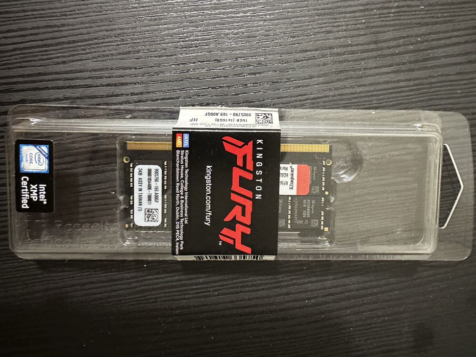 Память ОЗП Kingston SODIMM DDR5 16GB 6400Mhz FURY KF564S38IB