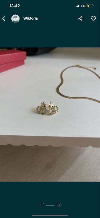 Kolczki dior stal chirurgiczna