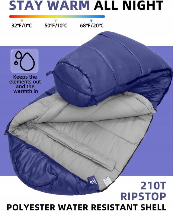 ŚPIWÓR TYPU mumia bessport210X80CM GRANATOWY do 0 stopni