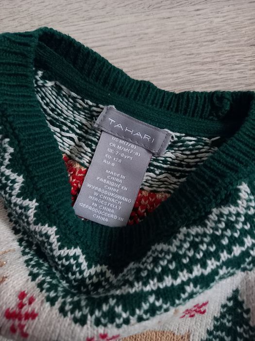 Зимовий теплий новорічний светр на дівчинку 5-6 років