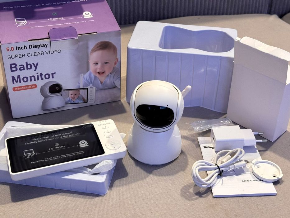 Nowa Niania Elektroniczna Z Kamerą Obrptową BABY MONITOR Wyświetlacz LCD 5" HD
