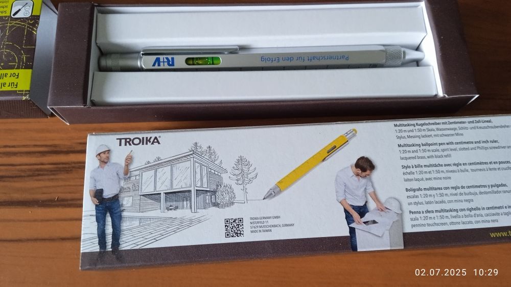 Ручка TROIKA Construction. Отвёртки уровень, стилус, линейка.Новая.