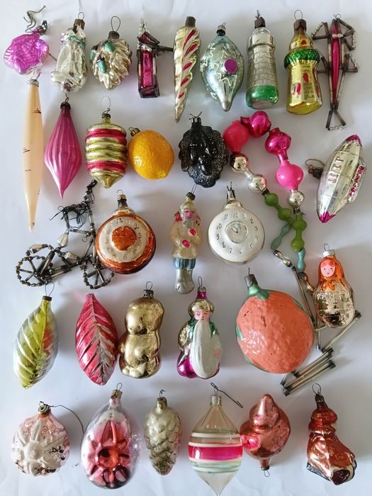 Елочние  игрушки  ссср часи  маяк буси стеклярус