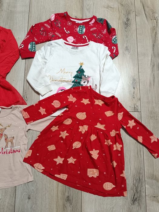 Zestaw świąteczny 92 98 sukienka bluzka bluza