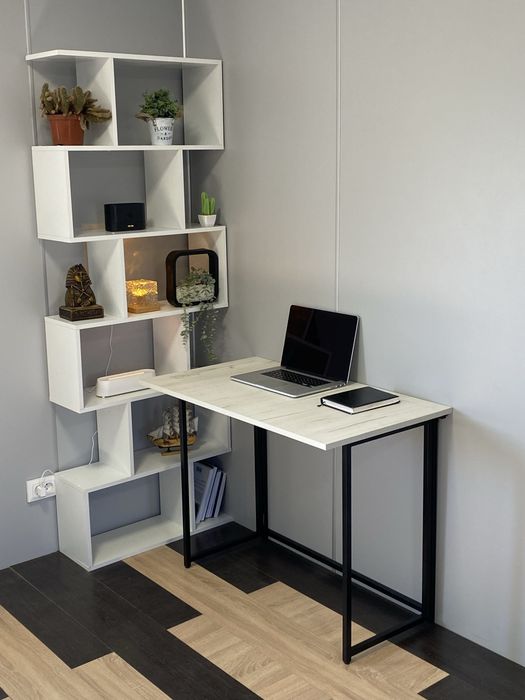 Стіл трансформер, компютерний, письмовий, Крафт-Білий 100 см