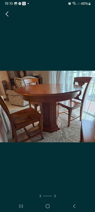 Mesa extensível e 3 cadeiras