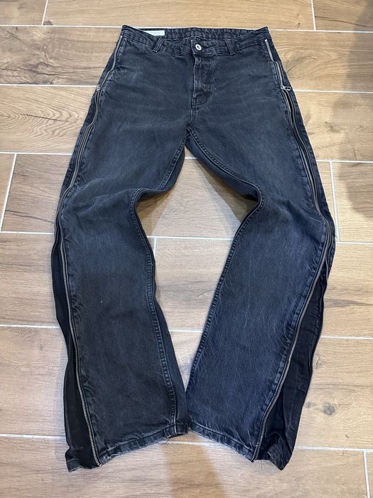 zara flared jeans zip