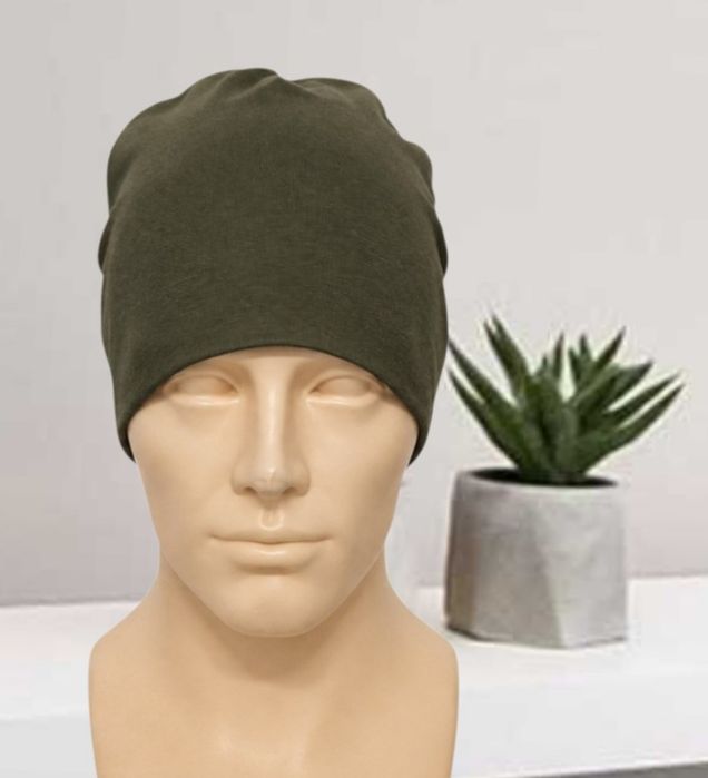Wygodna czapka beanie  unisex ,przejściowa Khaki