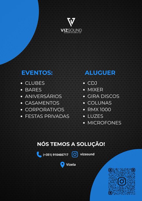 Aluguer de equipamento de DJ e sistema de som