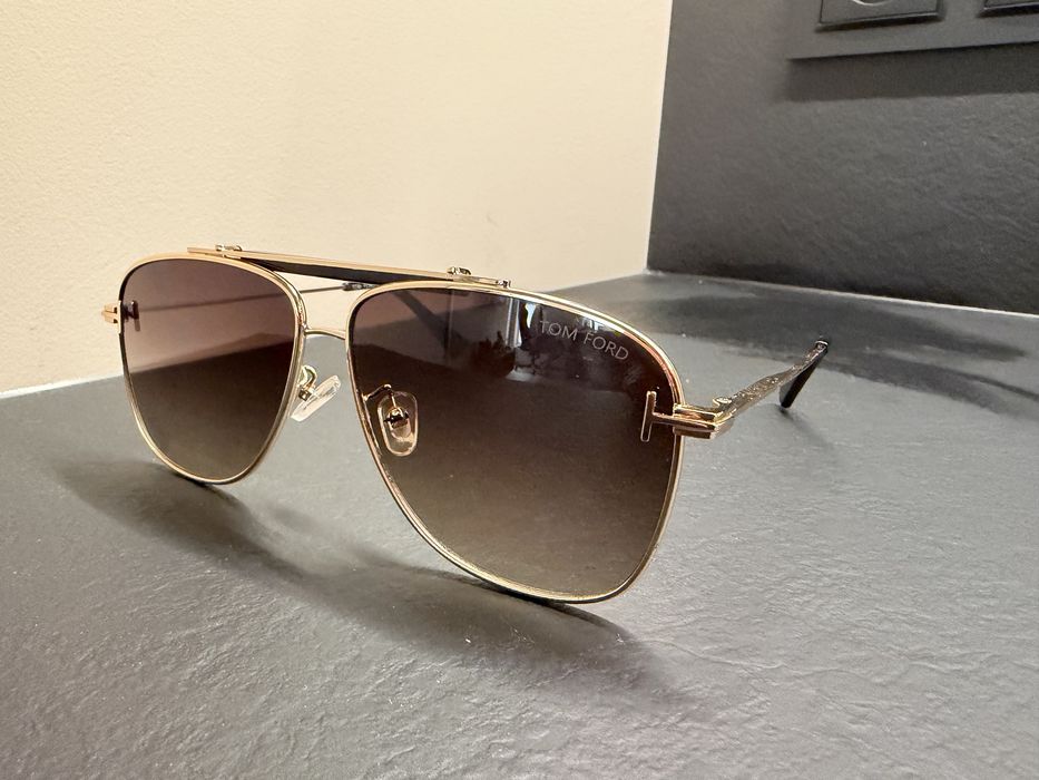 Okulary unisex pilotki TOM FORD złote