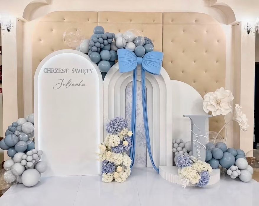 Ścianki balonowe Dekoracje okolicznościowe Chrzest Studniówka Komunia