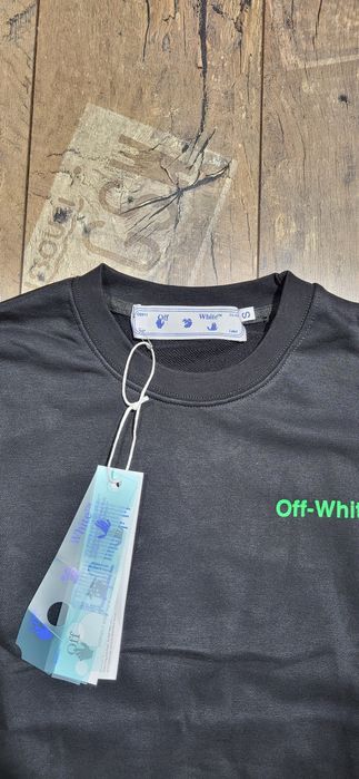 Off white czarna bluza męska mlodzieziwa bez kaptura premium S