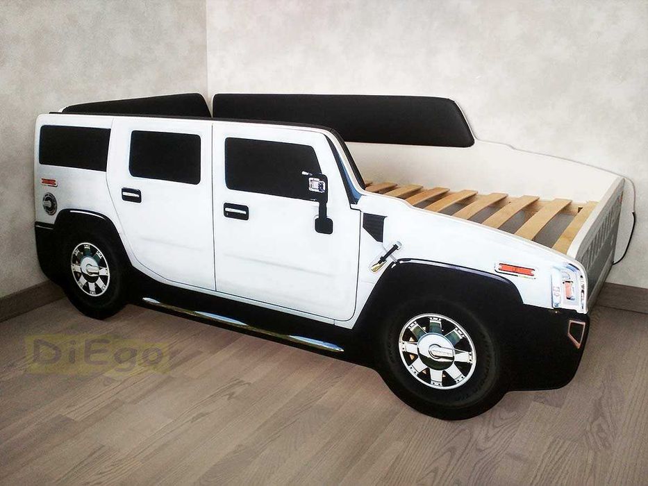 Безкоштовна доставка ліжко машина Джип бiла. (Кровать машина Hummer)