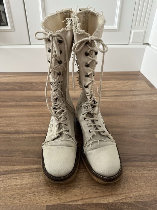 Unikatowe lniane buty vintage