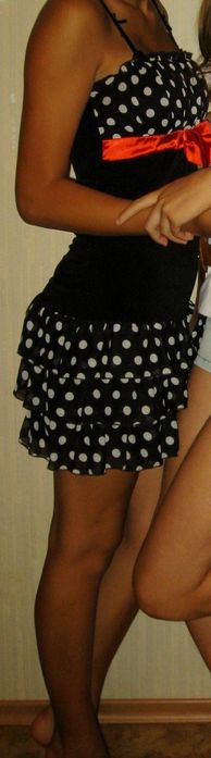 Платья, в горошек из фатина и трикотаж