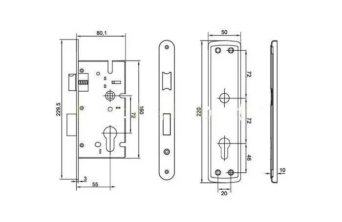 РАСПРОДАЖ  Дверний замок врізний Мотор Січ-ЗВ-7-з ручками мідь